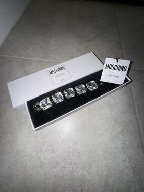 Moschino Couture! Large Crystal Embellished Statement Bracelet